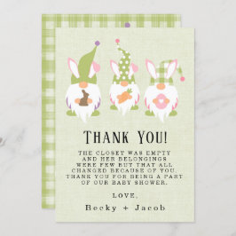 Paasgnomen Groen Baby shower Hartelijk dank Bedankkaart
