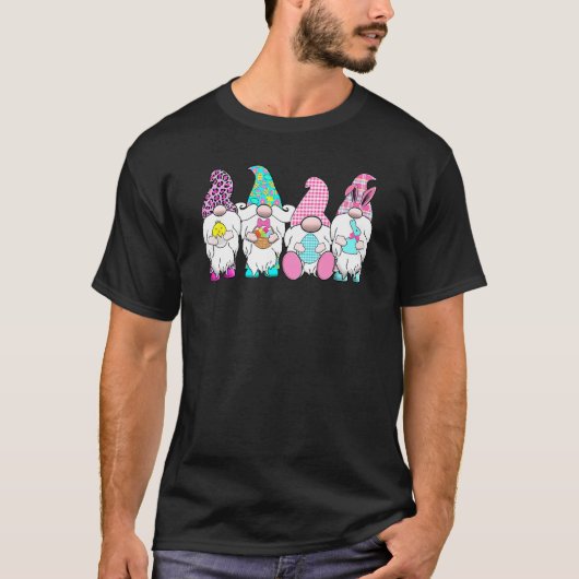 Paasgnomies Pastel Spring Bunny Ears Gingham Ra T-shirt (Voorkant)
