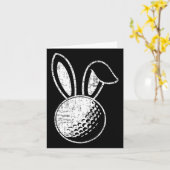 Paasgolf Bunny Oren Grappig Golfgeschenk  Kaart (Gele Bloem)