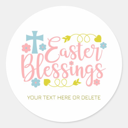 Paasgordels, kleurrijke elegante typografie ronde sticker (Voorkant)