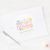 Paasgordels, kleurrijke elegante typografie ronde sticker (Envelop)