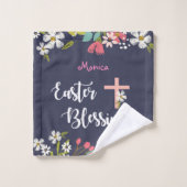Paasgordijnen van Risen Christus Flowers Bad Handdoek (Wasdoekje)