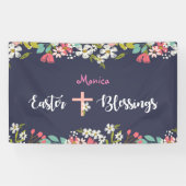 Paasgordijnen van Risen Christus Flowers Spandoek (Horizontaal)