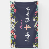 Paasgordijnen van Risen Christus Flowers Spandoek (Verticaal)