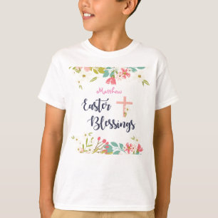 Paasgordijnen van Risen Christus Flowers T-shirt