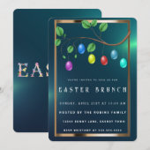 Paasgoud Lijst Schattige Eieren Uitnodiging (Voorkant / Achterkant)