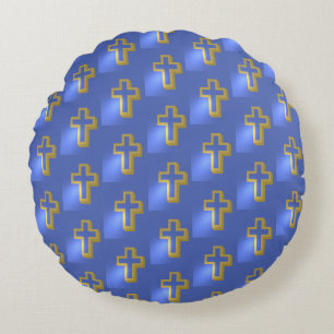 Paasgouden Christelijk Religieus verlicht Cross Bl Rond Kussen