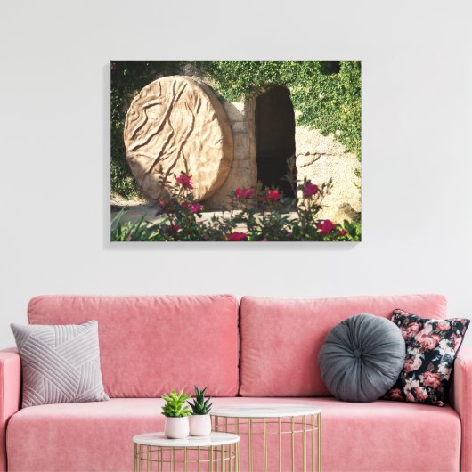 Paasgraf van Jezus Risen Verlosser Omwikkeld Canva Canvas Afdruk (Insitu (Woonkamer))