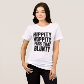 Paasgrap Grappig Hippity Hoppity P Die Blunty Tri-Blend Shirt (Voorkant volledig)