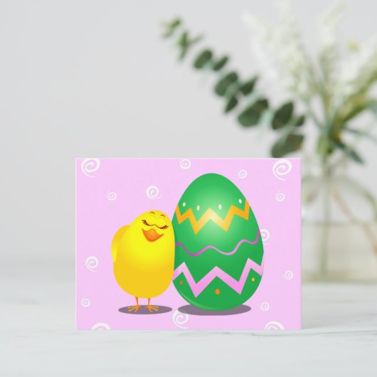 Paasgrappige meid, briefkaart (Staand voorkant)