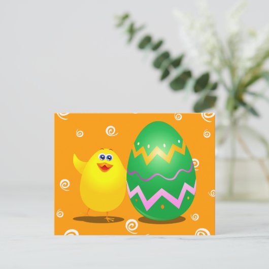 Paasgrappige meid, briefkaart (Staand voorkant)