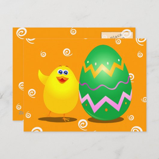 Paasgrappige meid, briefkaart (Voorkant / Achterkant)