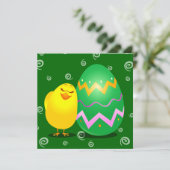 Paasgrappige meid, uitnodiging (Staand voorkant)