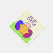 Paasgriep en eitjes, gelukkig paasen servet (Hoek)