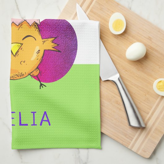 Paasgriep en eitjes, gelukkig paasen theedoek (Quarter Fold)