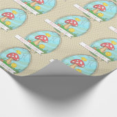 Paasgriep met paddenstoel Happy Pasen Cadeaupapier (Hoek)