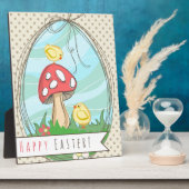 Paasgriep met paddenstoel Happy Pasen Fotoplaat (Zijkant)