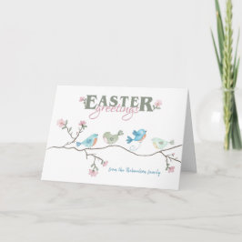 Paasgriep Waterverf vogels op Limb Kaart