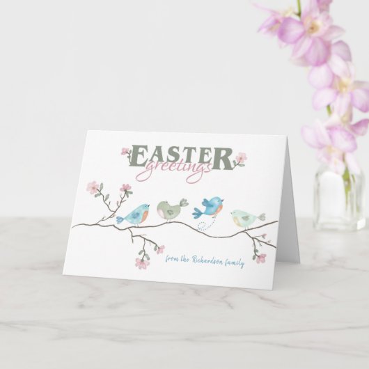 Paasgriep Waterverf vogels op Limb Kaart (Orchidee)