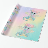 Paasgriesdrakenmeisje Birthday/Baby shower Cadeaupapier (Uitgerold)