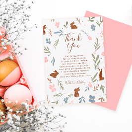 Paasgrieskonijn, klein baby shower bedankkaart