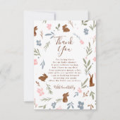 Paasgrieskonijn, klein baby shower bedankkaart (Voorkant)