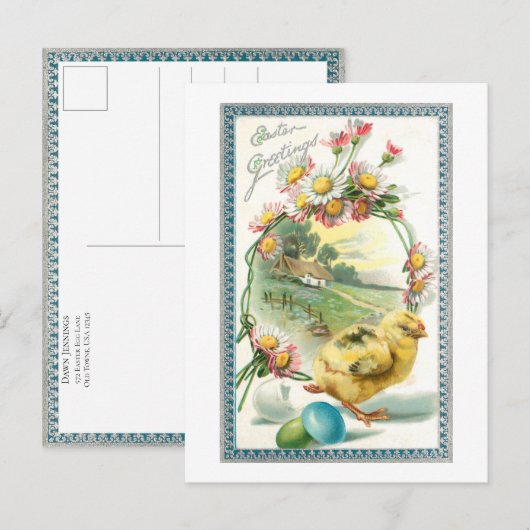  paasgriet, groet en zeedagen briefkaart (Voorkant / Achterkant)