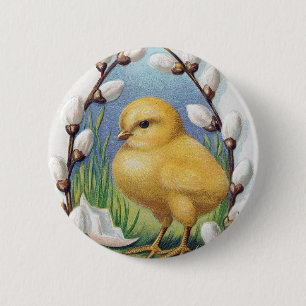 Paasgriet Yellow Chick Ronde Button 5,7 Cm