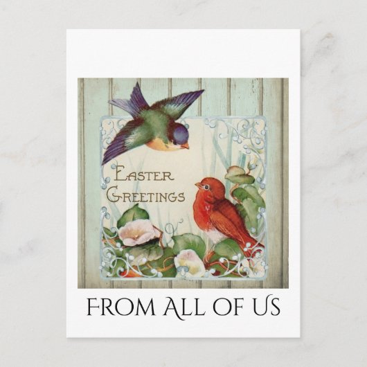 paasgrietvogels nestringend hek briefkaart (Voorkant)