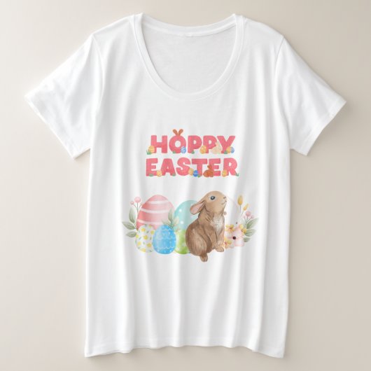 Paasgroep Eieren Hoppy Paasdag Grote Maat T-shirt (Design voorkant)