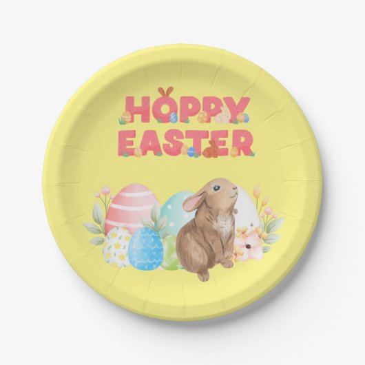 Paasgroep Eieren Hoppy Paasdag Papieren Bordje (Voorkant)