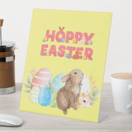 Paasgroep Eieren Hoppy Paasdag Reclamebord Met Voetstuk