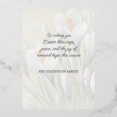 Paasgroet Crocus Bloem Goud Folie Kaart (Achterkant)