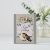 Paasgroet Cute  Spring Robin Briefkaart (Staand voorkant)