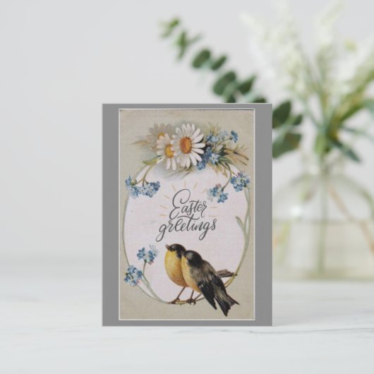 Paasgroet Cute  Spring Robin Briefkaart (Staand voorkant)