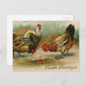  paasgroet kippen feestdagenkaart (Voorkant / Achterkant)