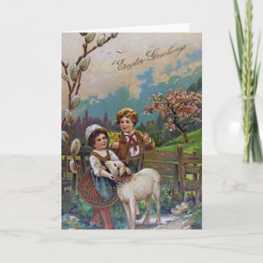 Paasgroeten 1908 feestdagen kaart (Voorkant)