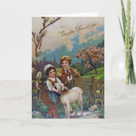 Paasgroeten 1908 feestdagen kaart