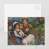 Paasgroeten 1908 feestdagenkaart (Voorkant / Achterkant)