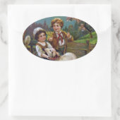 Paasgroeten 1908 ovale sticker (Tas)