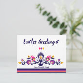 Paasgroeten Aangepaste tekst voor Folklore Briefkaart (Staand voorkant)