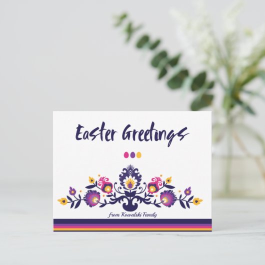 Paasgroeten Aangepaste tekst voor Folklore Briefkaart (Staand voorkant)