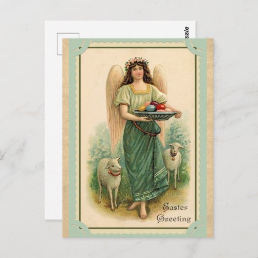  paasgroeten Angel Sheep Eggs Briefkaart (Voorkant / Achterkant)