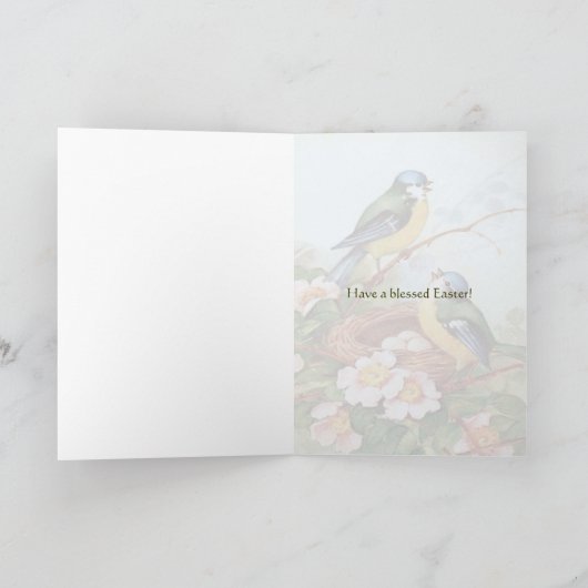 Paasgroeten Blauwe vogel  voortplanting Feestdagen Kaart (Binnen)