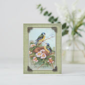 Paasgroeten Blauwe vogel voortplanting Feestdagenkaart (Staand voorkant)