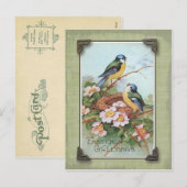 Paasgroeten Blauwe vogel voortplanting Feestdagenkaart (Voorkant / Achterkant)