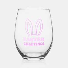Paasgroeten Bunny Ears Stemless Wine Glass Wijnglas Zonder Voet