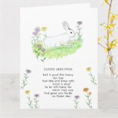 Paasgroeten Bunny Old Nursery Ryhme Art Kaart (Gele Bloem)