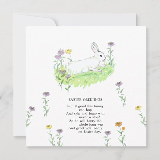 Paasgroeten Bunny Old Nursery Ryhme Art Kaart (Voorkant)
