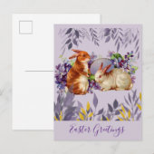  paasgroeten Bunny Rabbit Briefkaart (Voorkant / Achterkant)